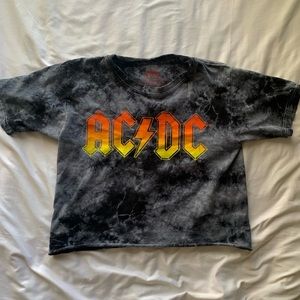 AC/DC grey crop top